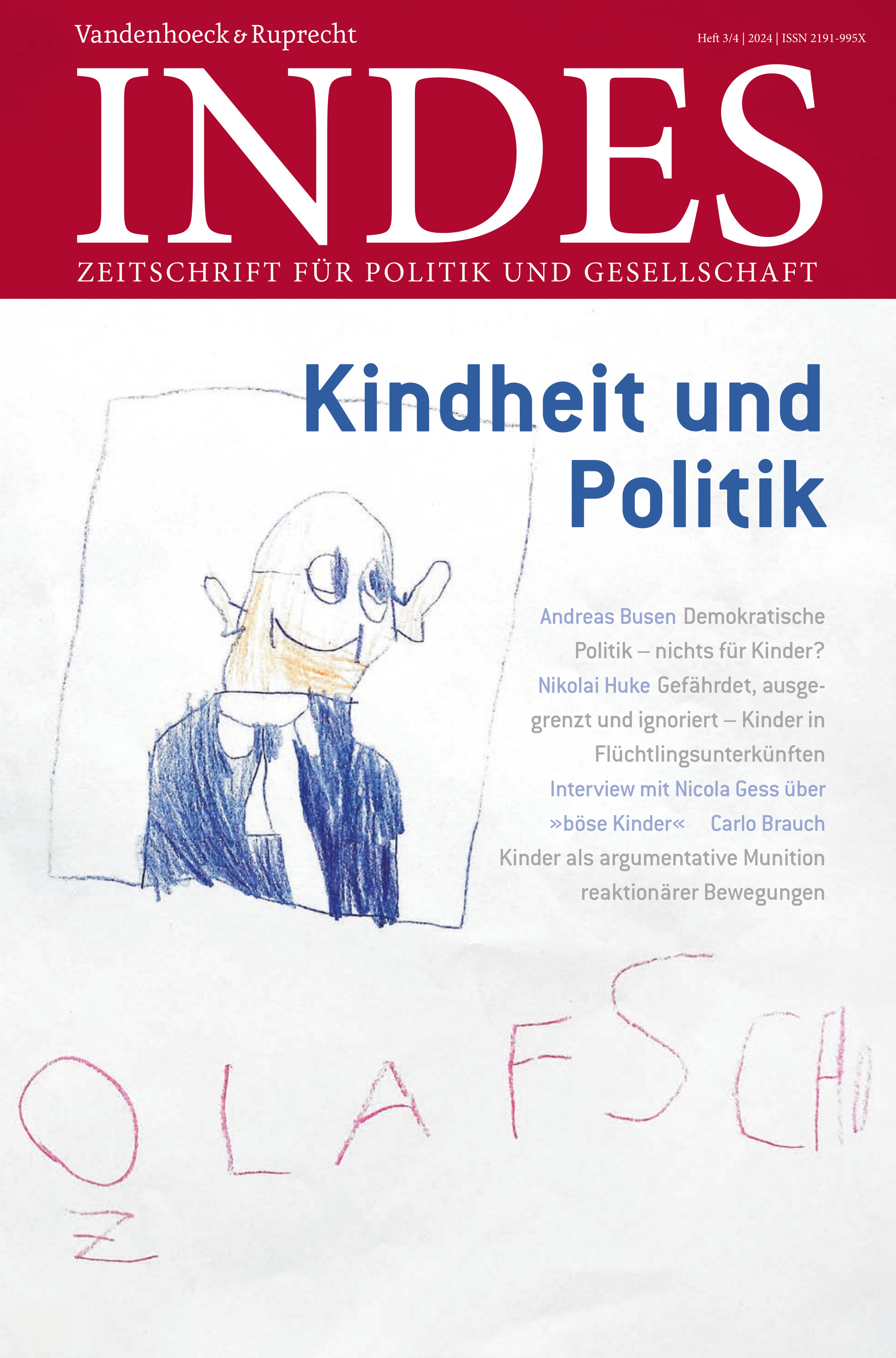 Cover INDES-Ausgabe »Kindheit und Politik«