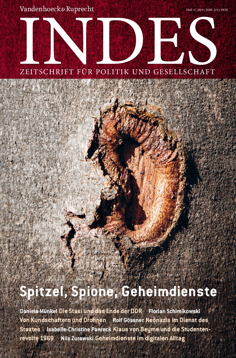 Cover INDES-Ausgabe »Spitzel, Spione, Geheimdienste«